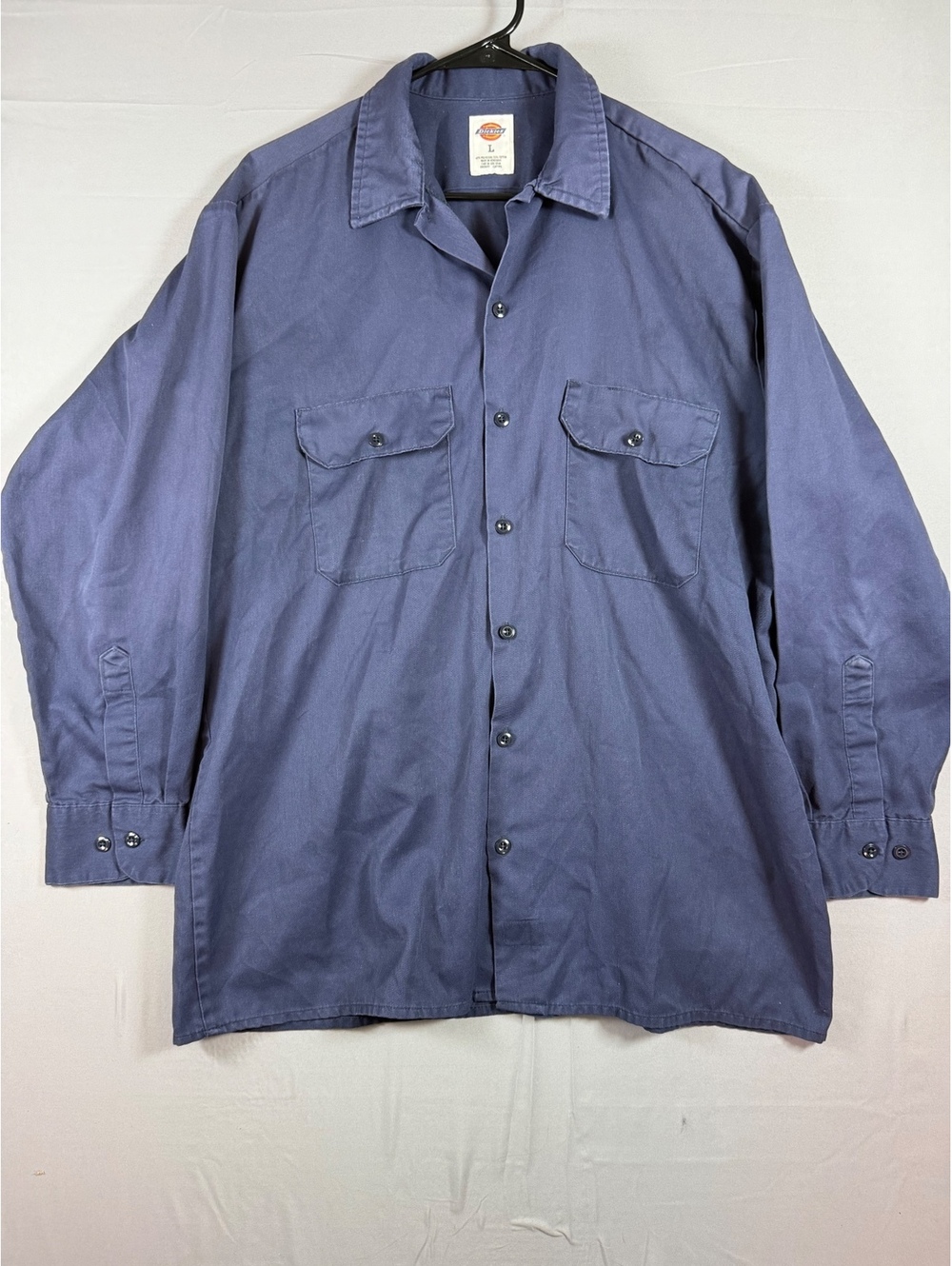 Dickies Long Sleeve Work Shirt Navy Blue Size Large